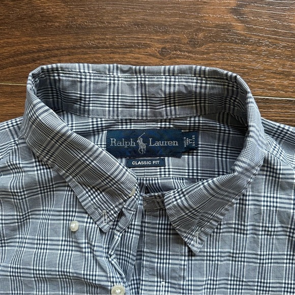 Ralph Lauren Blue Checkered Button-Down Shirt - Picture 3 of 6